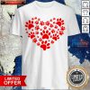 Heart Paw Print Dog Love Valentines Day Gift Shirt