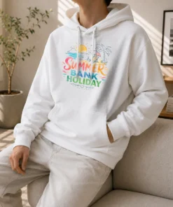 Funny Watercolor Beach Scene Summer Bank Holiday Relax Hoodie