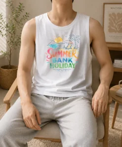 Funny Watercolor Beach Scene Summer Bank Holiday Relax Tank Top