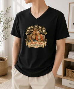 Hot Original Grandparents Day Vintage Family Love Thank You V-Neck Shirt