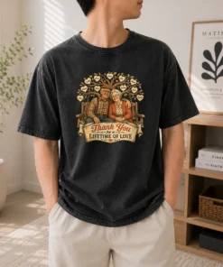 Hot Original Grandparents Day Vintage Family Love Thank You Washed T-Shirt