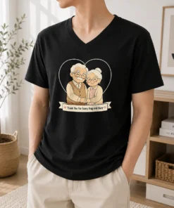 Nice Hot Grandparents Day Thank You Gift Minimalist V-Neck Shirt