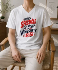 Official Funny I Made A Spectacle Of Myself At Wingsanity 2026 V-Neck Shirt