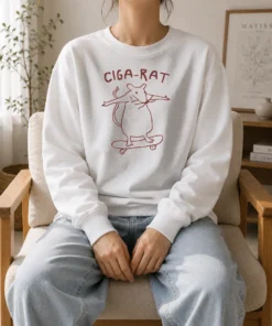 Official Hot Ciga Rat Smoking Mouse On Skateboard Rat Sweater