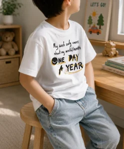 Official Mental Health Awareness Apparel My Work Only Cares About Mental Health One Day A Year Kids T-Shirt