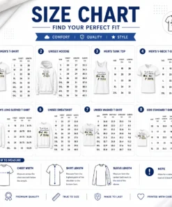 Size chart for Official Mental Health Awareness Apparel My Work Only Cares About Mental Health One Day A Year with measurements in inches and cm to help choose the right fit