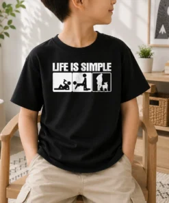 Premium Life Is Simple Drinking Dog Funny Beer Patrol Police K9 Kids T-Shirt