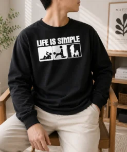 Premium Life Is Simple Drinking Dog Funny Beer Patrol Police K9 Long Sleeve Shirt