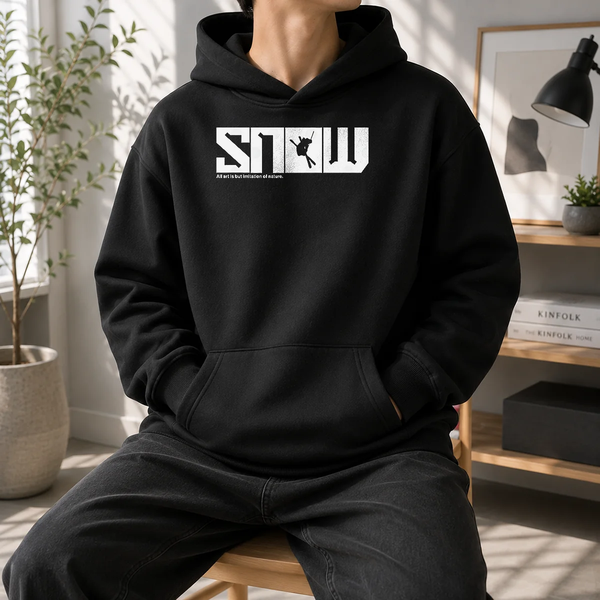 Pretty Snow Skiing All Art Is But Imitation Of Nature Hoodie