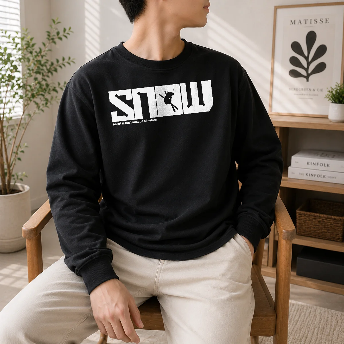 Pretty Snow Skiing All Art Is But Imitation Of Nature Long Sleeve Shirt