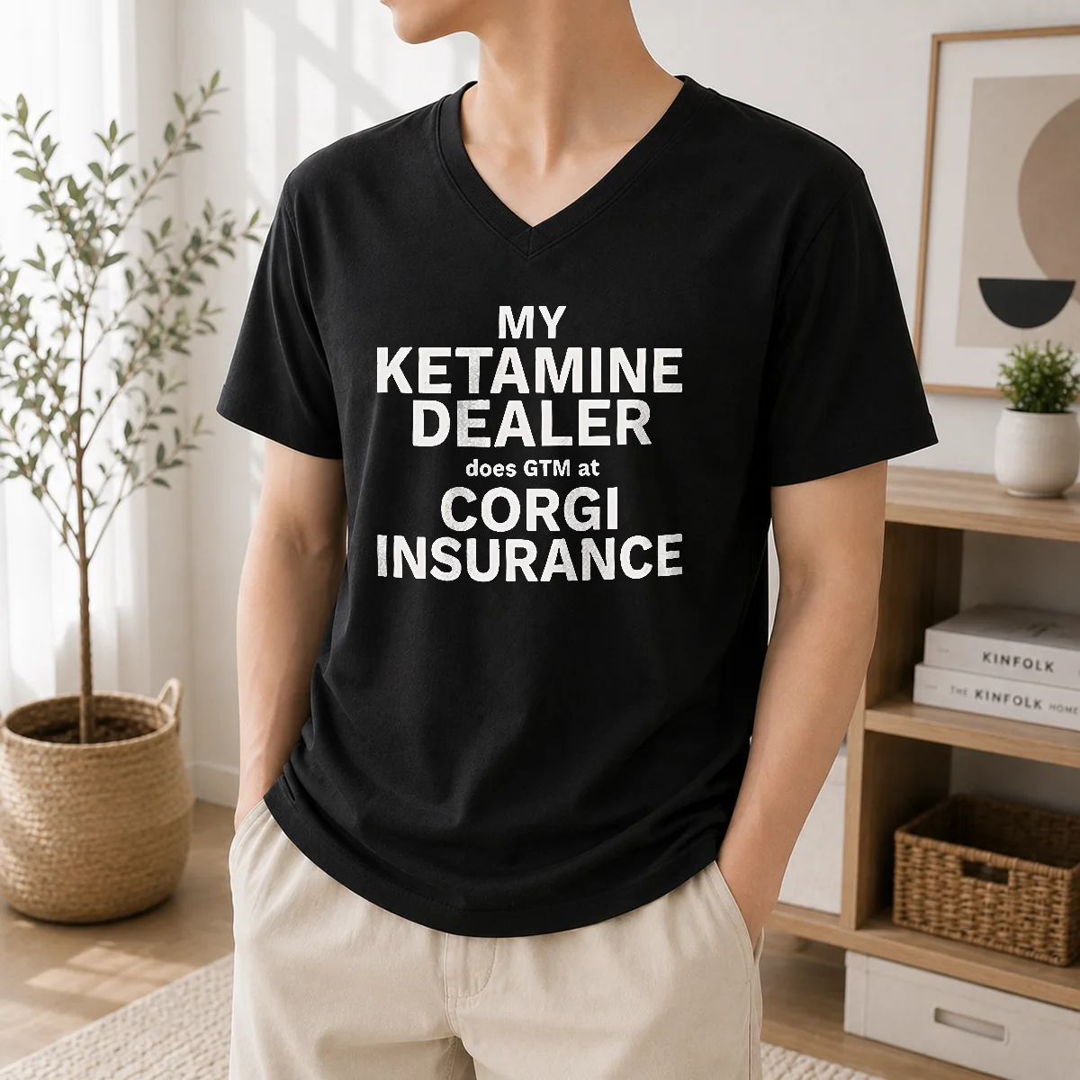 Top My Ketamine Dealer Does GTM At Corgi Insurance V-Neck Shirt